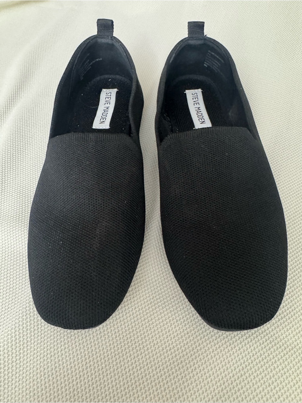 Steve Madden Black Knit Slip-On Casual Flats Loafers Comfort Shoes Size 7.5